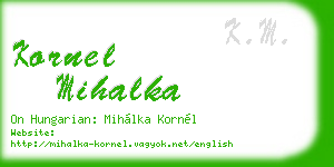 kornel mihalka business card