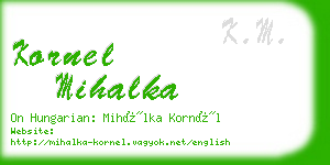 kornel mihalka business card